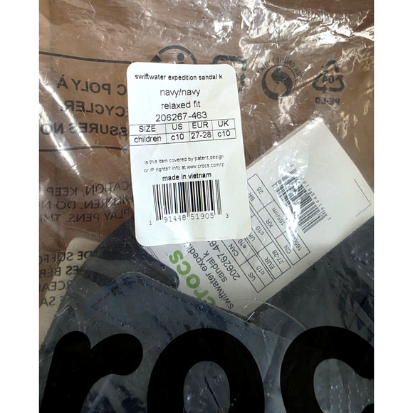 Crocs Swiftwater Expedition Sandals Kid's Size c10 Navy/Navy NEW WITH TAGS - Picture 8 of 8